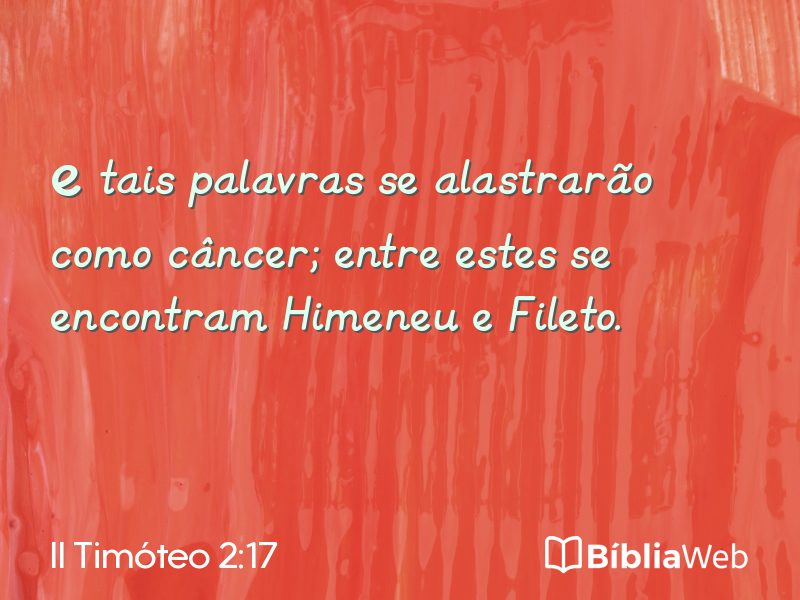 II Timóteo 2:17 em imagem para compartilhar