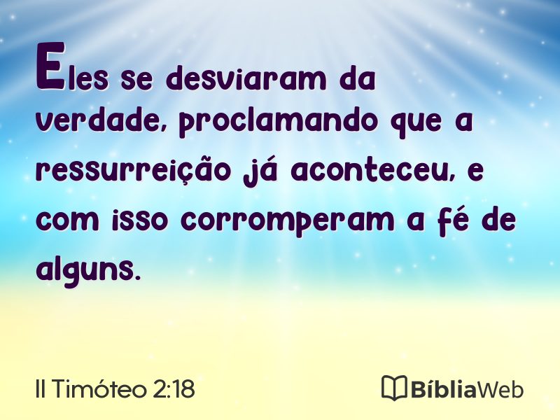 II Timóteo 2:18 em imagem para compartilhar