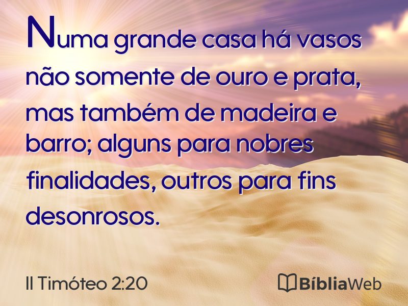 II Timóteo 2:20 em imagem para compartilhar