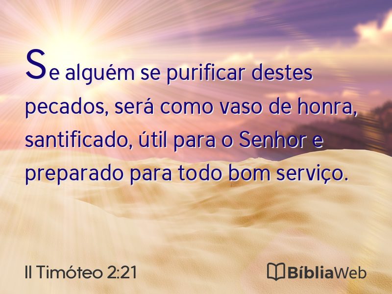 II Timóteo 2:21 em imagem para compartilhar