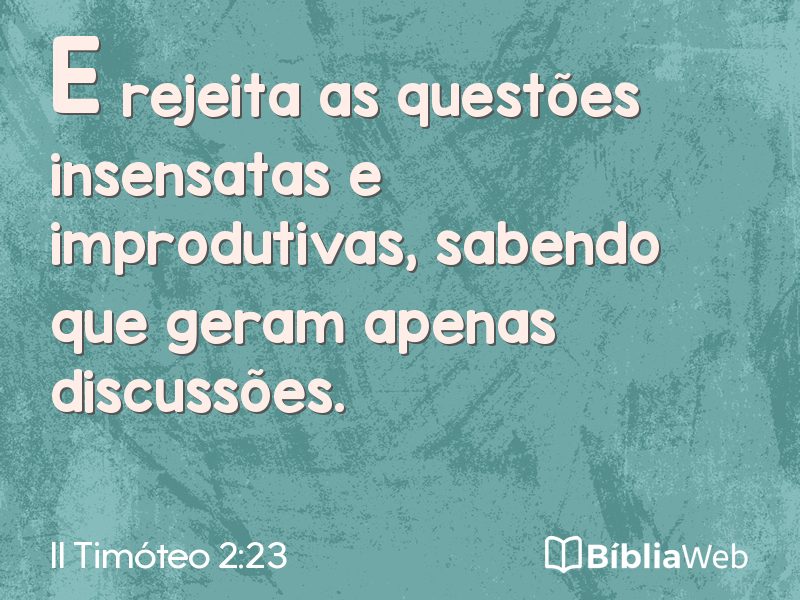 II Timóteo 2:23 em imagem para compartilhar