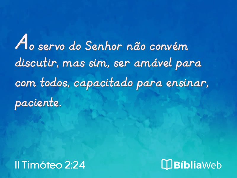 II Timóteo 2:24 em imagem para compartilhar