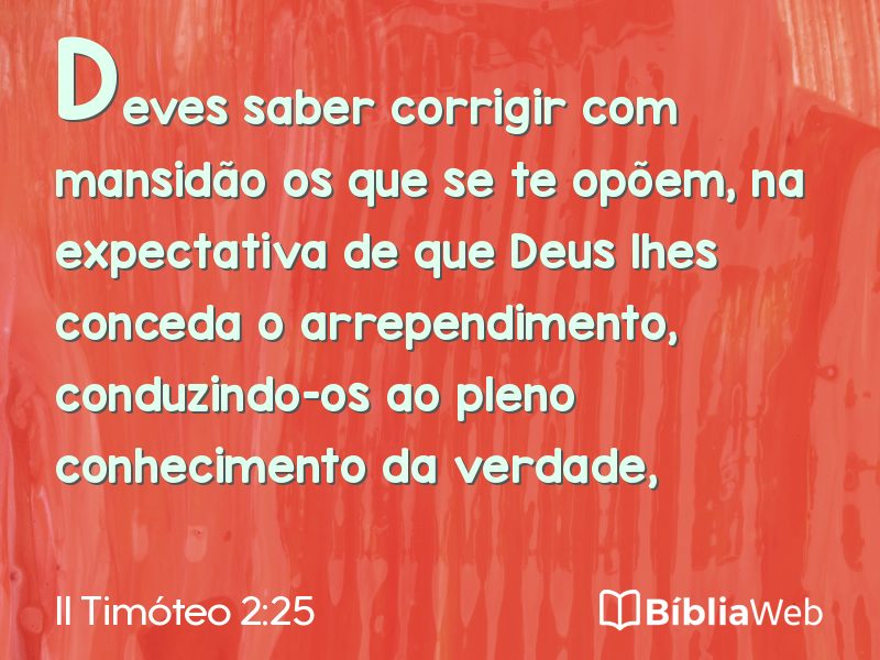 II Timóteo 2:25 em imagem para compartilhar