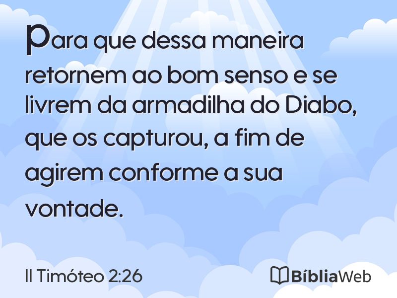 II Timóteo 2:26 em imagem para compartilhar