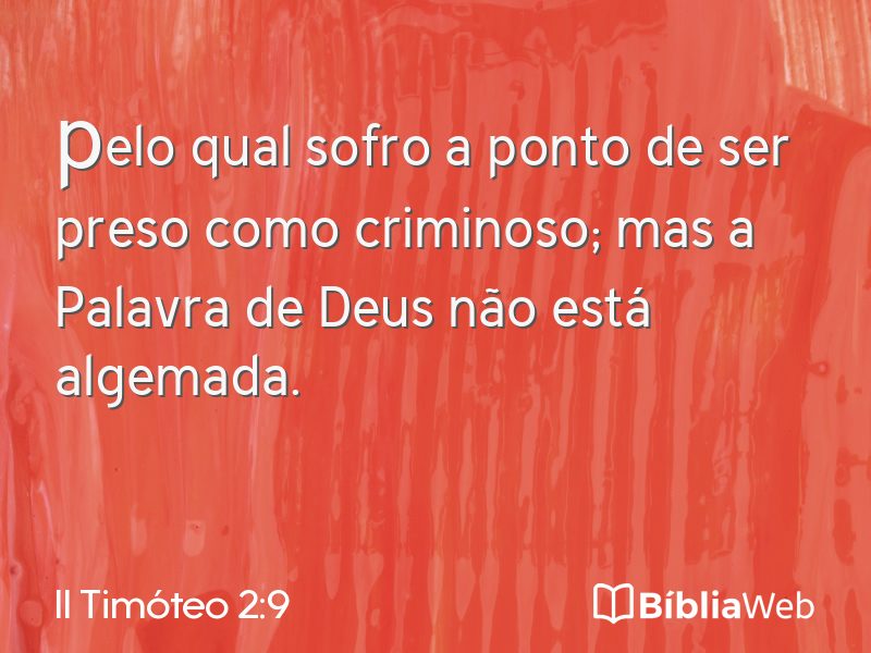 II Timóteo 2:9 em imagem para compartilhar