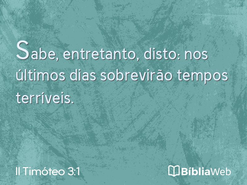 II Timóteo 3:1 em imagem para compartilhar