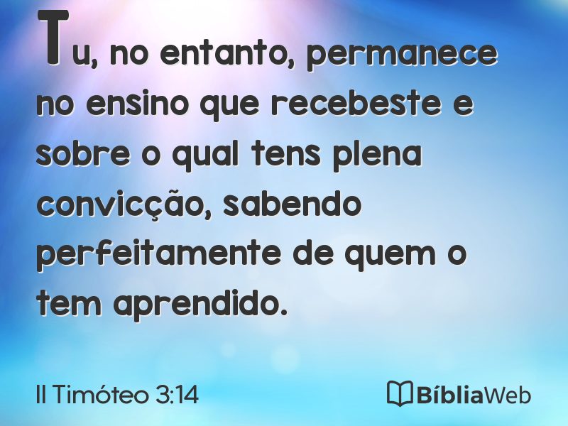 II Timóteo 3:14 em imagem para compartilhar