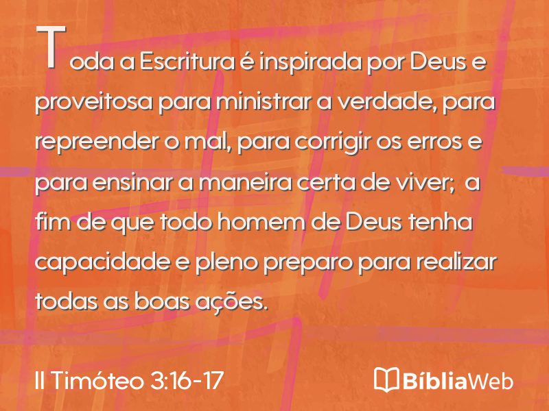 II Timóteo 3:16-17 em imagem para compartilhar