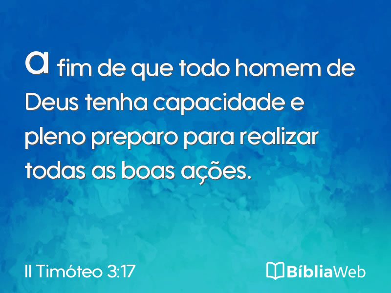 II Timóteo 3:17 em imagem para compartilhar