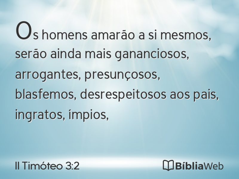 II Timóteo 3:2 em imagem para compartilhar