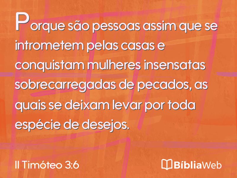 II Timóteo 3:6 em imagem para compartilhar