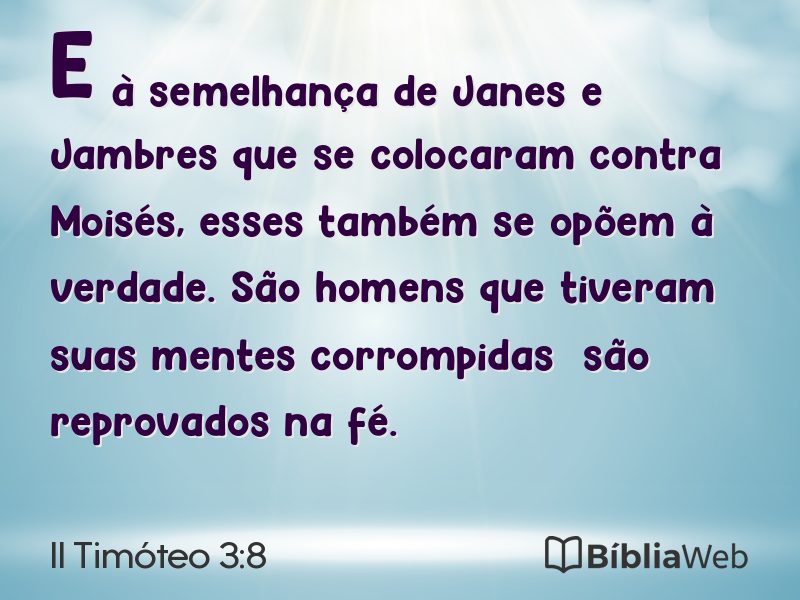 II Timóteo 3:8 em imagem para compartilhar