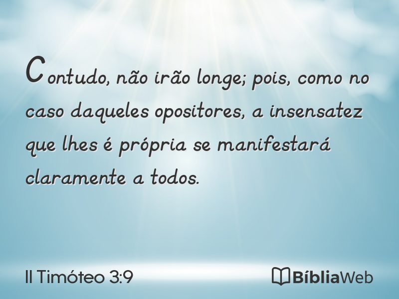 II Timóteo 3:9 em imagem para compartilhar