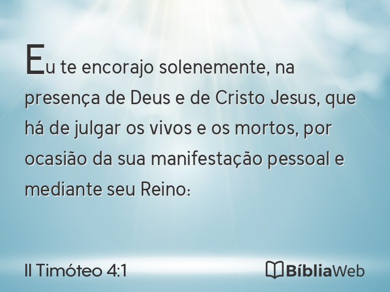 II Timóteo 4:1 em imagem para compartilhar
