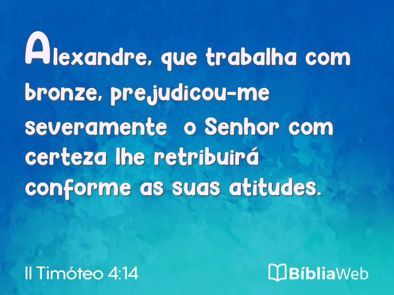 II Timóteo 4:14 em imagem para compartilhar