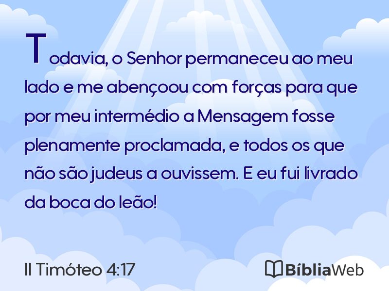 II Timóteo 4:17 em imagem para compartilhar