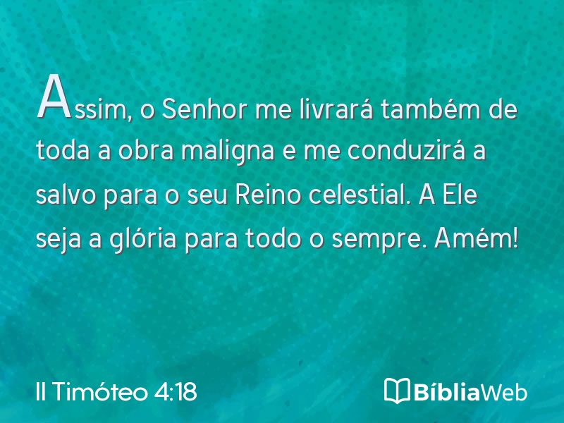 II Timóteo 4:18 em imagem para compartilhar