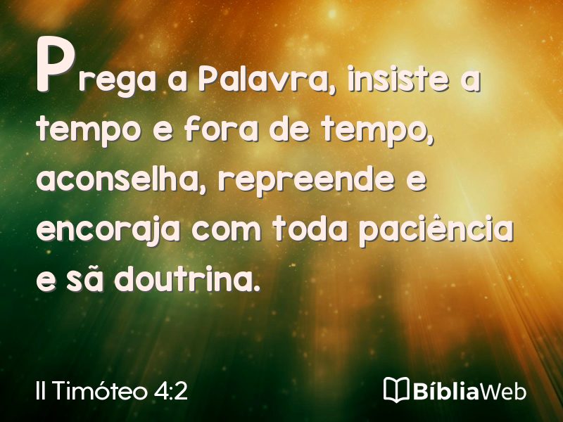 II Timóteo 4:2 em imagem para compartilhar