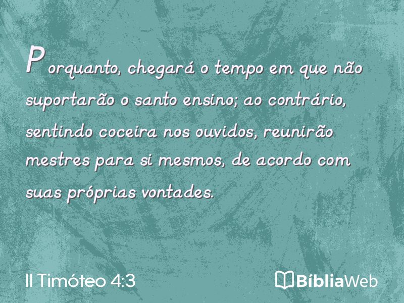 II Timóteo 4:3 em imagem para compartilhar