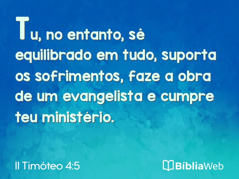 II Timóteo 4:5 em imagem para compartilhar