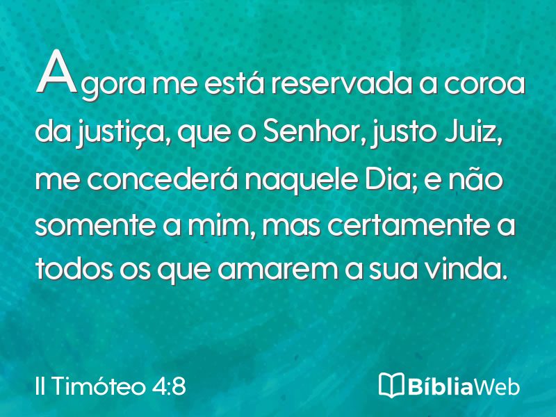 II Timóteo 4:8 em imagem para compartilhar