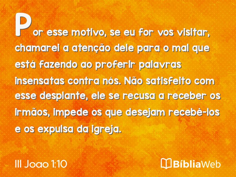 III Joao 1:10 em imagem para compartilhar