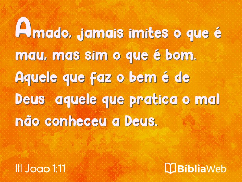III Joao 1:11 em imagem para compartilhar