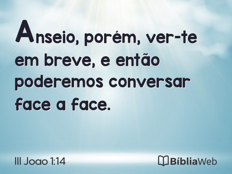 III Joao 1:14 em imagem para compartilhar