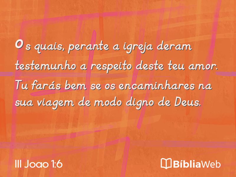III Joao 1:6 em imagem para compartilhar