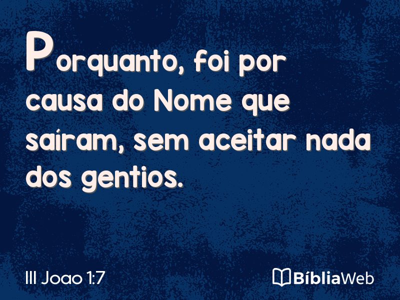 III Joao 1:7 em imagem para compartilhar