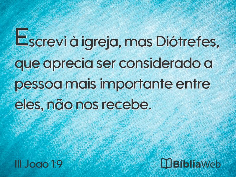 III Joao 1:9 em imagem para compartilhar