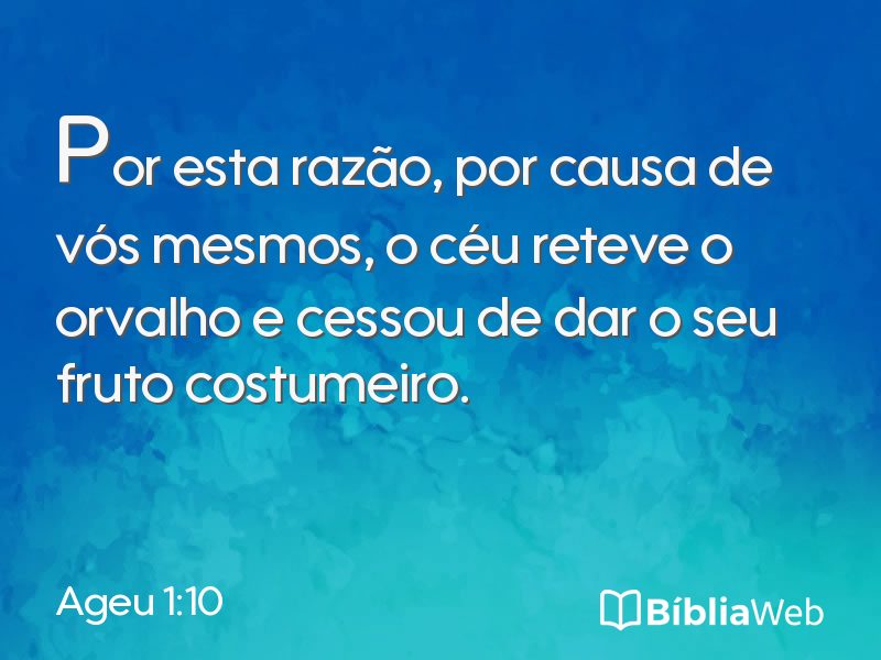 Ageu 1:10 em imagem para compartilhar