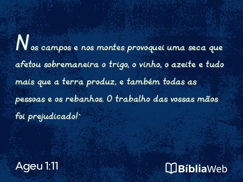 Ageu 1:11 em imagem para compartilhar