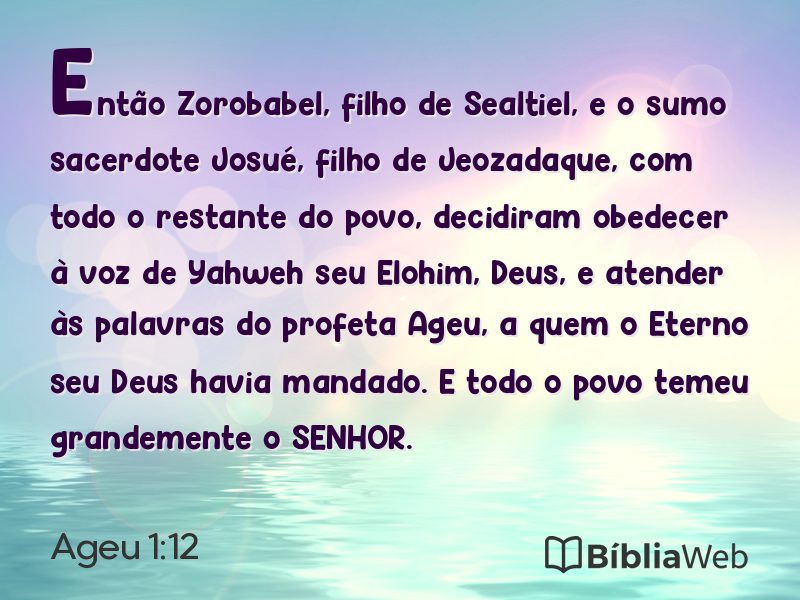 Ageu 1:12 em imagem para compartilhar