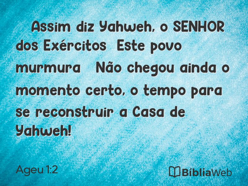 Ageu 1:2 em imagem para compartilhar