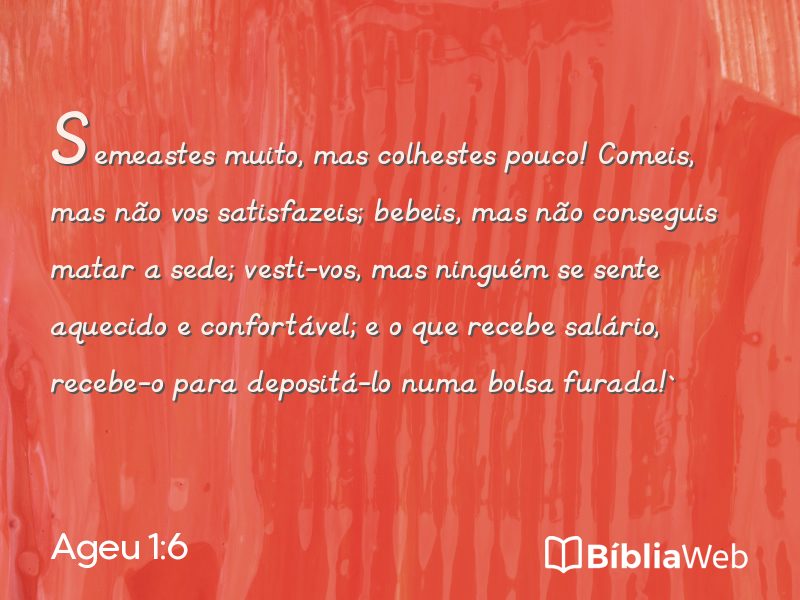 Ageu 1:6 em imagem para compartilhar