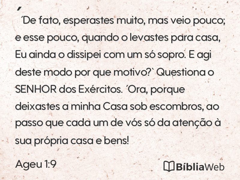 Ageu 1:9 em imagem para compartilhar