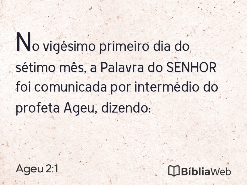 Ageu 2:1 em imagem para compartilhar