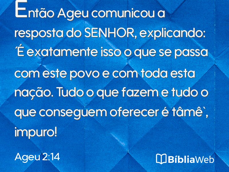 Ageu 2:14 em imagem para compartilhar
