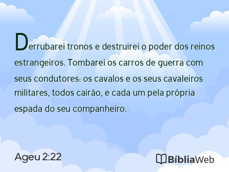 Ageu 2:22 em imagem para compartilhar