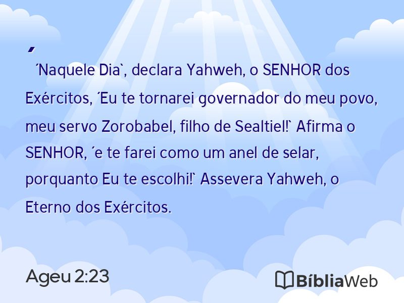 Ageu 2:23 em imagem para compartilhar