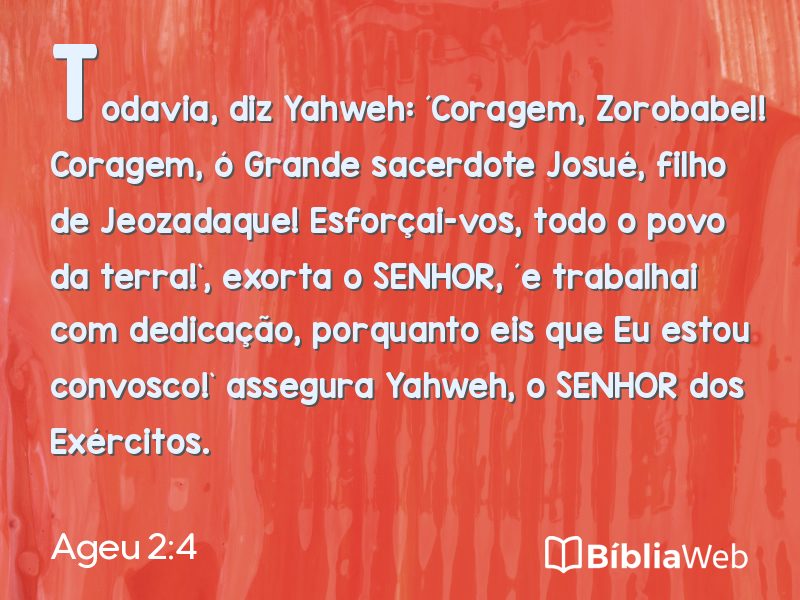 Ageu 2:4 em imagem para compartilhar