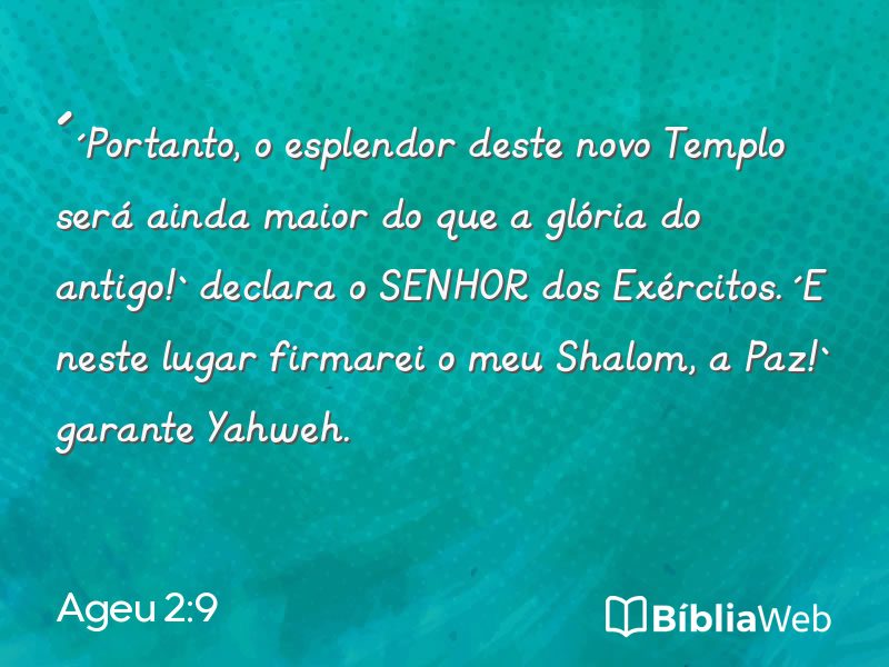 Ageu 2:9 em imagem para compartilhar