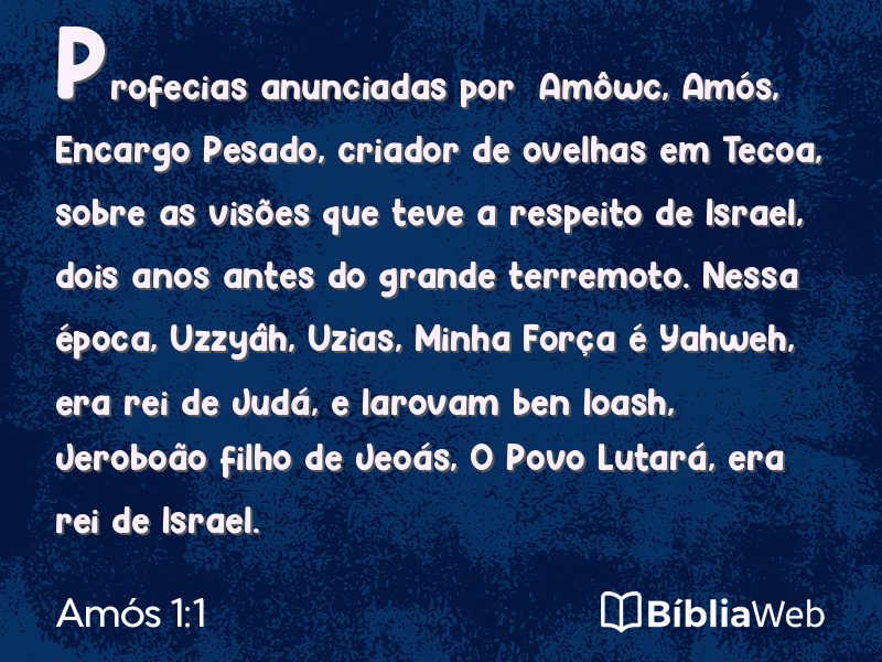 Amós 1:1 em imagem para compartilhar