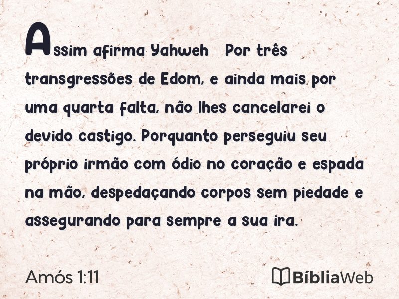 Amós 1:11 em imagem para compartilhar