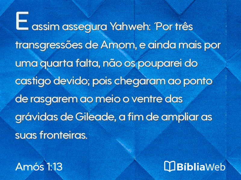 Amós 1:13 em imagem para compartilhar