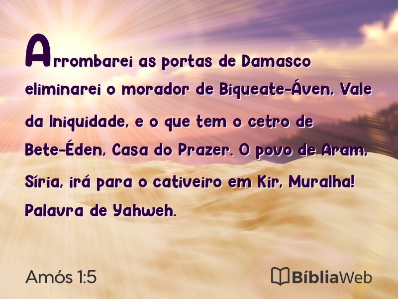 Amós 1:5 em imagem para compartilhar