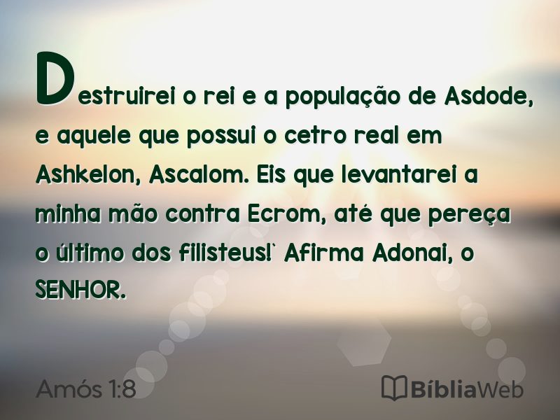 Amós 1:8 em imagem para compartilhar