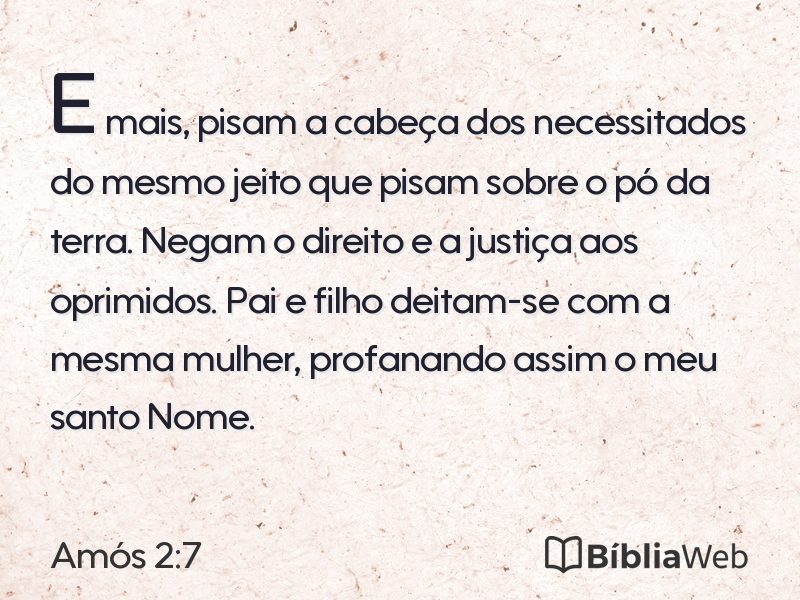 Amós 2:7 em imagem para compartilhar