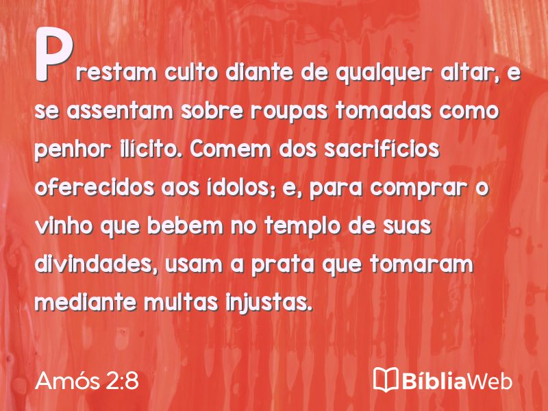 Amós 2:8 em imagem para compartilhar